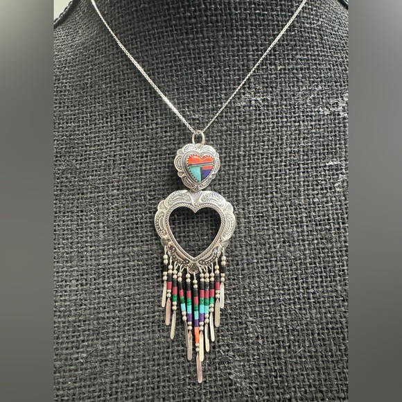 Sterling silver Native American Inlay necklace